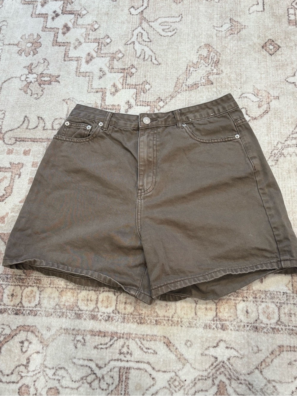 Glassons High-Waist Brown Denim Shorts